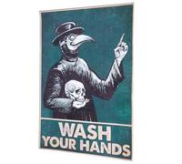 Wall Art Plague Doctor, 30x21 cm Decorazione da Parete del Dottore Della Peste Decorazione Gotica per il Bagno Divertente Poster Lavarsi le Mani per il Bagno Camera da Letto