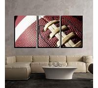 Wall Art su Tela 3 Pezzi Poster ad Pittura su tela Primo piano di un pallone di football americano/calcio Decorazione Moderna non Incorniciata per Soggiorno - 40 x 60cm x3