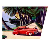 Wall art tropicale vintage sul ciglio della strada