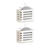 Wall Basket - 2 Pieces Retractable Small Baskets, Hollow Portable Support, Shower Railing Function, Top Performance Decor Category, White Mini Size For Refrigerator Door Kitchen Closet Bathroom