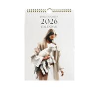 Wall Calendar, 2026 Jesus Calendar Planner, 8.86x11.02 Inches, Monthly Scripture Artwork, Writable Grid Pages, Inspirational Hanging Organizer for Home Workplace School Dorm Daily Planning