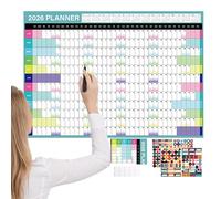 Wall Calendar 2026 - Large Vertical 365-Day Planner 43x58cm | White Paper Wall Planner with Pvc Stickers & Tape - Schedule for Home, Office, School, Classroom, Dorm, Meeting Room, Living Room & Travel