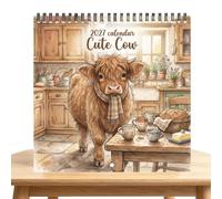 Wall Calendar 2027, Cute Rustic Funny Cow Schedule Planner