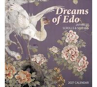 Wall Calendar 2027, Dreams of Edo: Japanese Scrolls & Screens, 12 Months, Large Grid Design Featuring 12 Artworks
