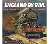 Wall Calendar 2027, England by Rail: Vintage Travel Posters, 12 Months, Large Grid Design Featuring 12 Artworks