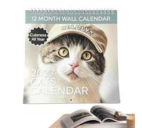 Wall Calendar 2027 Jan - Dec 2027 Kitten Spiral Bound School Classroom