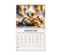 Wall Calendar 2027 Wire Binding, 12 Months Fantasy Dragon Decortion