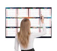 Wall Calendar - 24 x 34 Inch Double-Sided, Dry-Erasable Planner, Monthly Schedule Chart, Yearly Task Management Sheet, Home Office Organization Tool, White Large Format For School Study Habit
