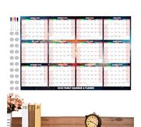 Wall Calendar Board - 121.9x81.3cm Paper Wipeable Planning, Magnetic Task Organizer, Flexible Schedule Tracker | Reusable Family Study Office Coordination Display Enhancing Daily Routine Manag