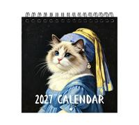 Wall Calendar, Cat Theme Planner, Large Date Grid Organizer