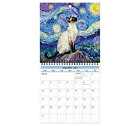 Wall Calendar Coil Binding World Famous Painting Wall Fine Details, Planner