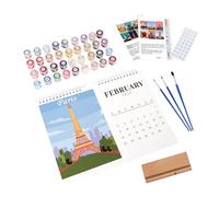 Wall Calendar - Desk Calendar | 2025 Calendar | 2025 Wall Calendar | Painting By Numbers Calendar | 2025 Monthly Calendar With Brush & Acrylic Paint | Calendar Desk Decorations For Home, & School