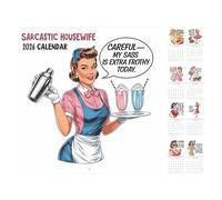 Wall Calendar, Funny Sarcastic Swear Planner, 11.02x11.02 Inches, Humorous Monthly Organizer, Bold Decorative Style, 2026 Hangable Retro Notebook for Home Office Bedroom Workspaces