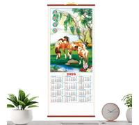 Wall Calendar - horse wall calendar 2026, Monthly Organizer Hangable Decor, Year of the Horse Chinese Calendars, Planning for Office School Classroom Family Dorm Room Home Chinese New Year