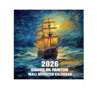 Wall Calendar, Monthly Illustrated Art Planner with Scenic Designs, 11.22x8.46 inch, Cute Gag Paper Calendar, Ideal for Kids, Teachers, Apartment, Bedroom, House, Classroom, School