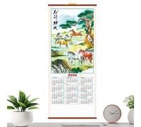Wall Calendar | Monthly Organizer Hangable Decor | Year Of The Horse Chinese Calendar | For Office School Classroom Family Dorm Room Home Chinese New Year