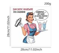 Wall Calendar, Sarcastic Calendar 2026, 11.02x11.02inches, Retro Hangable Planner, Bold Humorous Design, Monthly Notebook Layout, Ideal for Home Decor, Bedroom, Office, Men and Women
