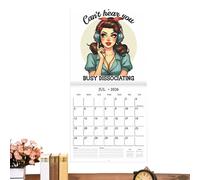 Wall Calendar, Sarcastic Retro Planner, Hangable Design, 2026 Monthly Notebook, Decorative Organizer for Home Office or Bedroom Décor, 11.02x11.02 inches, Multicolor