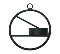 Wall Candlesticks,Art Geometric Sconces Hanging Wall Tea Lights,Round Wall Sconces Used for Wedding Living Room Decoration,Gift Candlestick(Black 2)