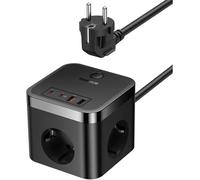 DOCKING STATION BASEUS PowerCombo Cube Power Strip, 3 prese AC + 2 USB-A USB-C, 30W, cavo da 1,5 metri