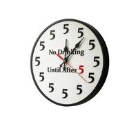 Wall Clock - 25x25cm Wood PP Silent Non Ticking Funny Office Home Decor