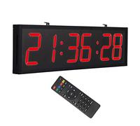 Wall clock Orologio elettronico a LED a Grande Schermo Che,Orologio da Parete Digitale con Grande Schermo LED per Aeroporti Fabbriche, Palestra, Spazi Pubblici,rosso
