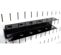 Wall Control ASM-SD-008 B Staffa di supporto per cacciavite per pannello forato in metallo scanalato Solo pannello forato, nero