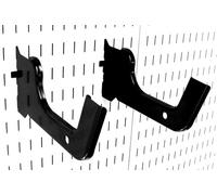 Wall Control Coppia di ganci resistenti - Lavagna forata in metallo con intaglio ganci resistenti per pannello forato e lavagna per attrezzi scanalata - nero
