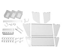 Wall Control Kit di accessori per postazione di lavoro con bordo forato e pannello per attrezzi scanalato - Bianco