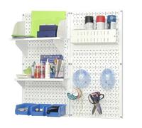 Wall Control Kit organizer per attrezzi da giardino con pannello forato metallico e accessori rossi
