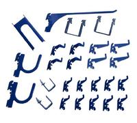 Wall Control KT-200-DLX Kit di ganci per pannello forato in metallo blu scanalato per archiviazione e organizzazione - Assortimento Deluxe, capacità 22,7 kg, prodotto negli Stati Uniti