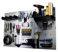 Wall Control Organizer, pannello forato, 1,2 m. Kit di stoccaggio standard, pannello forato in metallo con pannello portautensili zincato e accessori neri