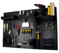 Wall Control Organizer, pannello forato, 1,2 m. Kit di stoccaggio standard, pannello forato in metallo con pannello portautensili nero e accessori neri