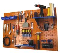 Wall Control Pegboard Organizer 4 ft. Metal Pegboard Standard Tool Storage Kit with Orange Toolboard and Blue Accessories