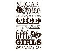 Wall Decor Plus More WDPM2732 - Adesivo da parete, motivo: zucchero e spezie e tutto ciò che è ciò che le bambine sono fatte di zucchero e spezie (lingua italiana non garantita)