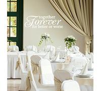 Wall Decor Plus More WDPM3444 Together Forever for Better or Worse, decalcomania da parete in vinile per camera da letto, 23 x 17,8 cm, bianco