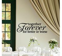 Wall Decor Plus more WDPM3446 together Forever for Better or Worse wedding vinyl Wall Decal camera da letto citazione, 91,4 x 27,9 cm nero