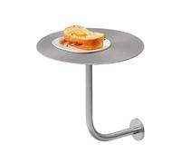 Wall Dining Table Kitchen Breakfast Table, Round Bar Table Floating Bistro Pub Table for Cocktail, Stainless Steel Coffee Drink Counter Table, Sofa Office Side/End Table(50x50x45cm)
