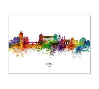 Wall Editions Art-Poster - Rome Italy Skyline (Colored Version) - Michael Tompsett