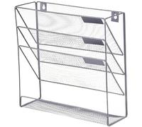 Wall File Organizer - 4-Tier File Storage Rack, Space-Saving Paper Organizer, Document Storage Piece, Vertical Management Kit with Tiered Mesh Pockets, Office Efficiency Tool for Desktop Organization