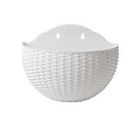 Wall Flower Pot, Imitation Rattan Planter, Semicircular Breathable Design with Sturdy Container for Porch, Apartment, Balcony, Garden, Fence Décor, 10,24 x 8,07 pollici