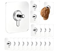Wall Hangers Without Nails - 20 Piece Heavy Duty Self Adhesive No Drill Hooks For Home Kitchen Bathroom Glass Tile And Concrete Surfaces, Upgraded 2026 Traceless