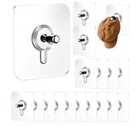 Wall Hangers Without Nails - 20 Pieces Heavy Duty No Drill Hooks | Adhesive Waterproof Hanger Pack For Kitchen Tiles Glass Brick Concrete | Outdoor Bathroom Art Banner Block Photo Mounts