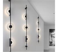 Wall lamp, Modern Long Staircase Wall Lamp Black Semicircle Indoor LED Wall Sconce Light Compatible with Living Room Villa Corridor Bedroom,luce della cucina