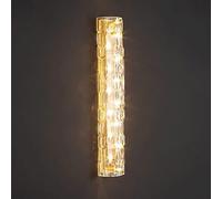 Wall Lamp,Wall Light Bedside Decor Lamp Linear Bedroom Brass Long Strip Sconce with Aqua Glass Shade LED 3 Color Mode Lights,Chandelier