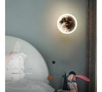 Wall Lamps Lights LED Indoor with Remote Control Round Moon Decorative 3D Design Astronaut Modern Creatively for Living Room Bedroom Room (C)