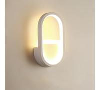Wall Light, Wall Lamp, 16W LED Indoor,3 Lighting Colors Metal Wall Sconce Lights Bedroom Wall Lamp for Living Room Corridor Stairs Hallway Hotel (White)