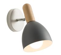 Wall Light, Wall Lamp, Adjustable Bedside Lamp Wall Sconces Lighting Wooden for Bedroom Kitchen Living Room Aisle (Grey)