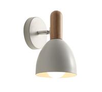 Wall Light, Wall Lamp, Adjustable Bedside Lamp Wall Sconces Lighting Wooden for Bedroom Kitchen Living Room Aisle (White)