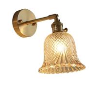 Wall Light, Wall Lamp, Glass with Glass Shade Up & Down Adjustable Single Head for Bedroom Living Room Kitchen Loft (Amber)